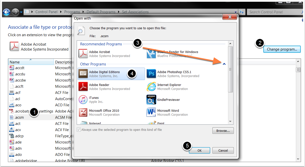 Change Default Program in Windows Vista or Windows 7